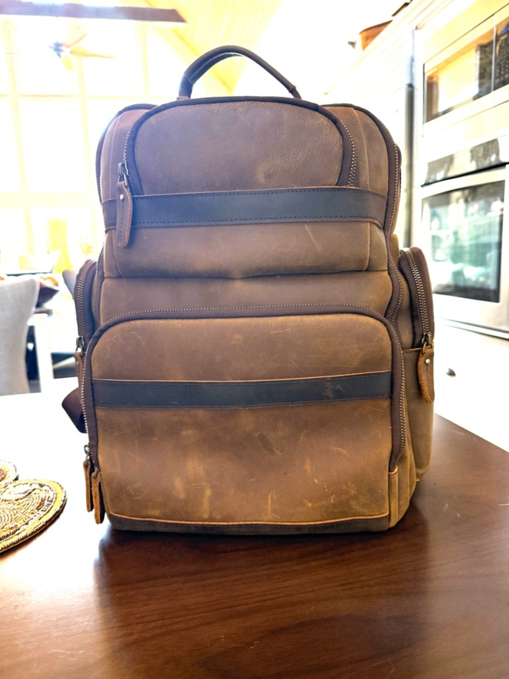 Tiding - Brown Leather Backpack